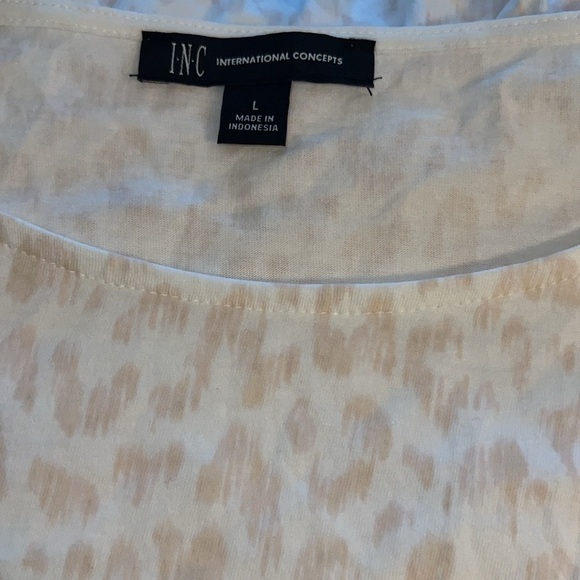 INC International Concepts Cotton animal Print Smock-Waist Top Sz L new - Picture 9 of 11